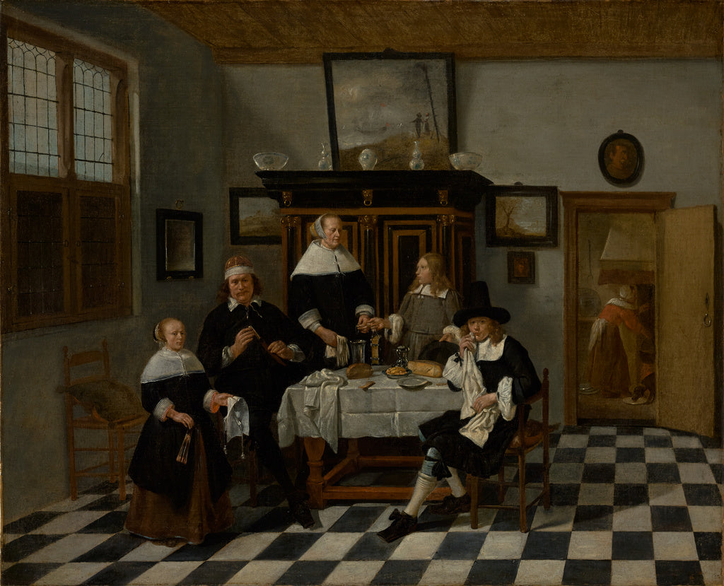 Quiringh Gerritsz. van BrekelenkamAttributed to:Family Group, Poster Print Wall Art