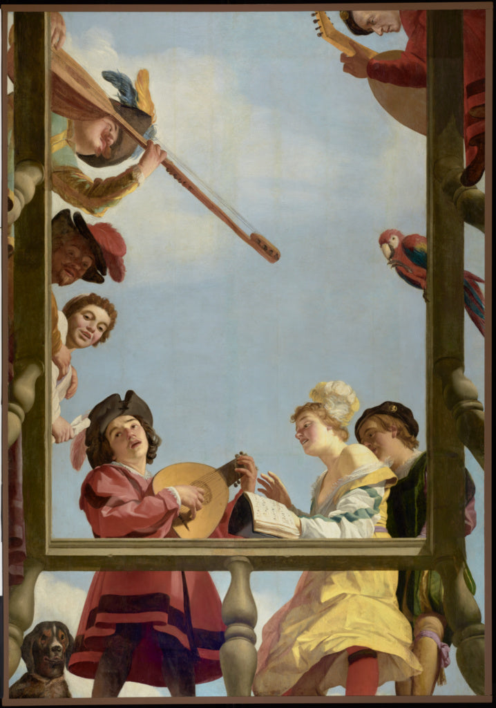 Gerrit van Honthorst:Musical Group on a Balcony,16x12"(A3)Poster