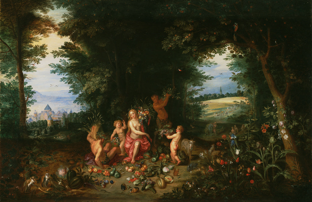 Jan Brueghel the Younger:Landscape with Ceres (Allegory of E,16x12"(A3)Poster