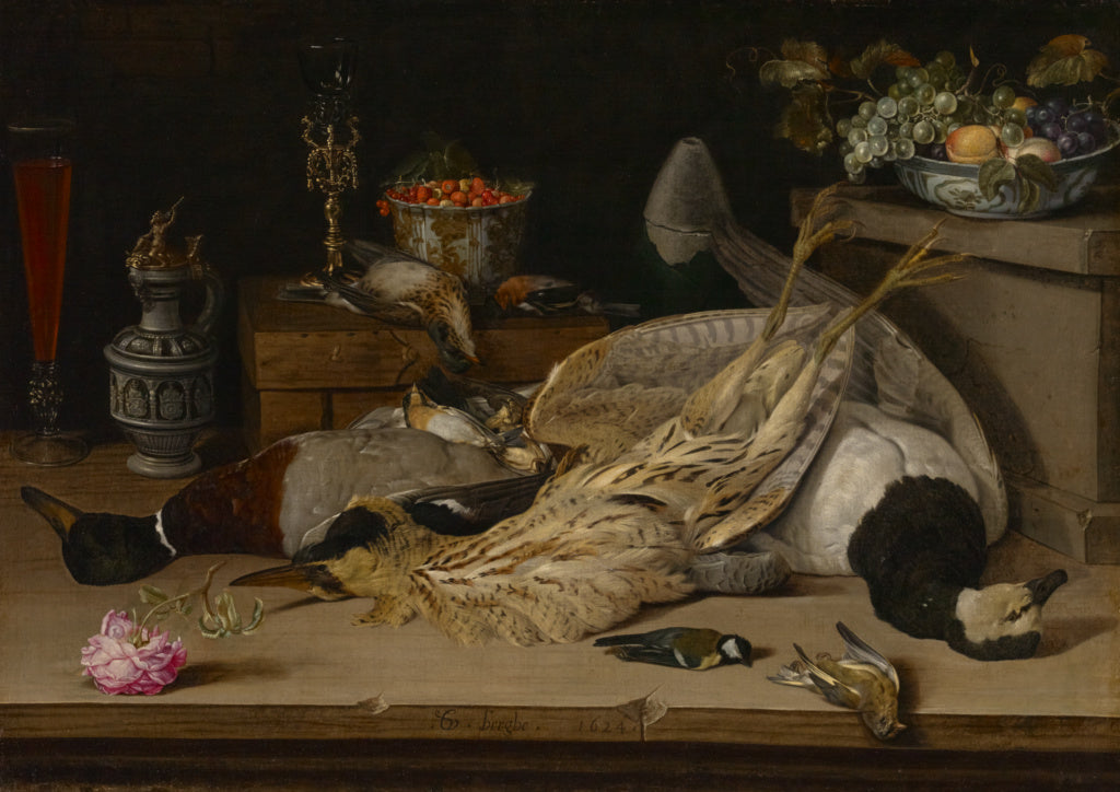 Christoffel van den Berghe:Still Life with Dead Birds,16x12"(A3)Poster