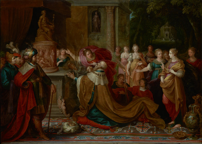 Frans Francken the Younger:The Idolatry of Solomon,16x12