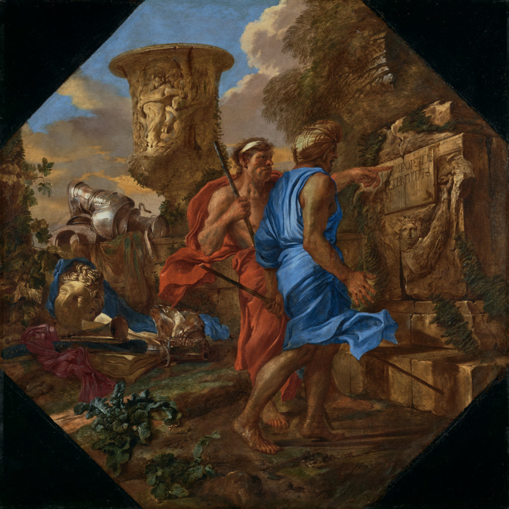 Giovanni Benedetto Castiglione:Arcadian Shepherds, Poster Print Wall Art