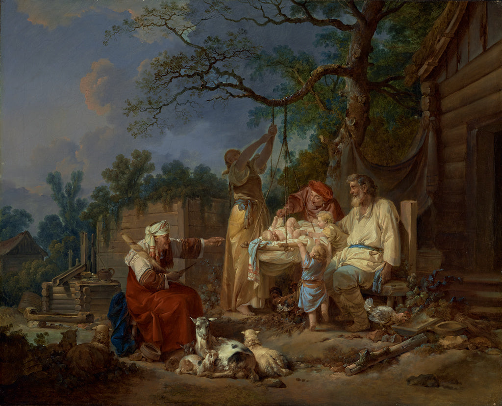 Jean-Baptiste Le Prince:The Russian Cradle, Poster Print Wall Art