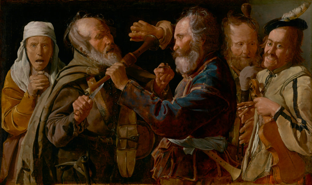Georges de La Tour:The Musicians' Brawl, Poster Print Wall Art
