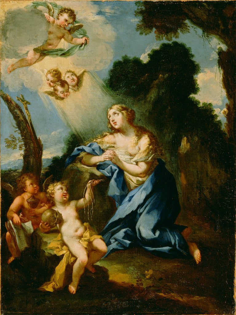 Michele Rocca , 1666 - in or after 1751):Penitent Magdalene, Poster Print Wall Art