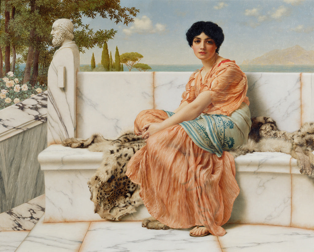 John William Godward:Reverie, Poster Print Wall Art