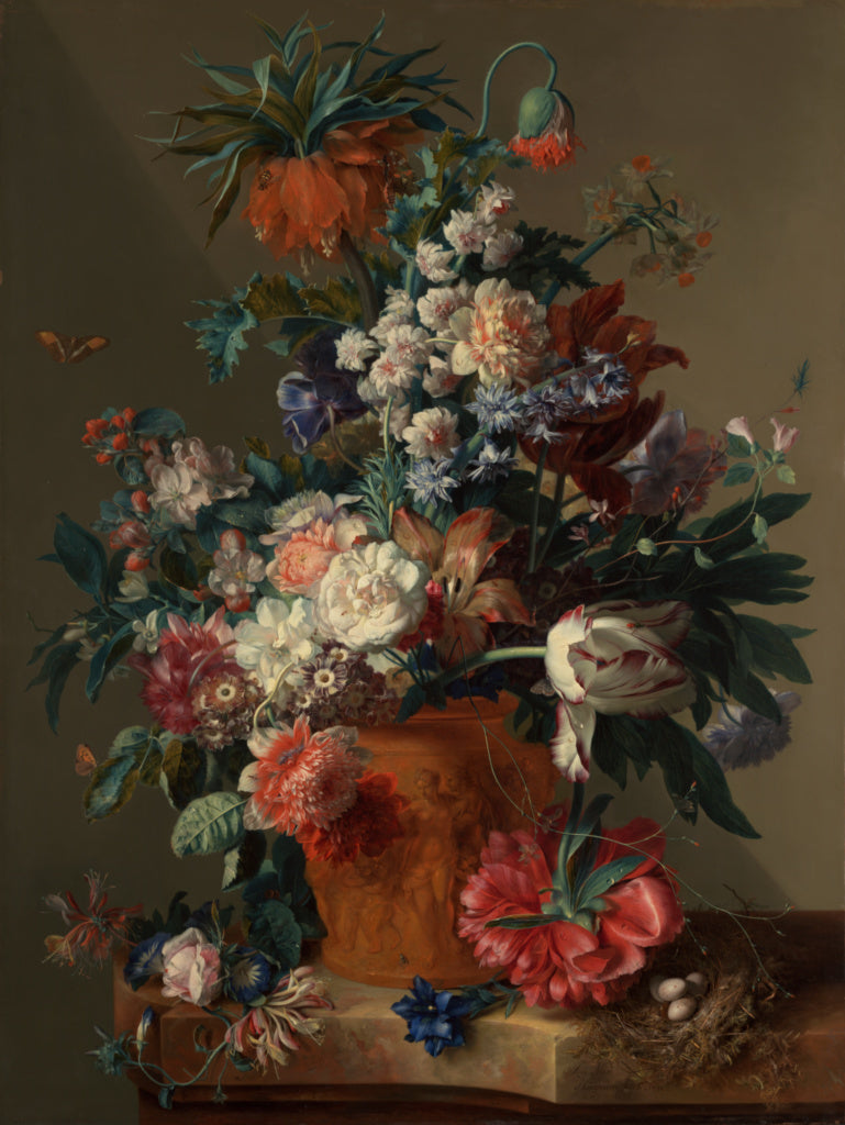 Jan van Huysum:Vase of Flowers, Poster Print Wall Art