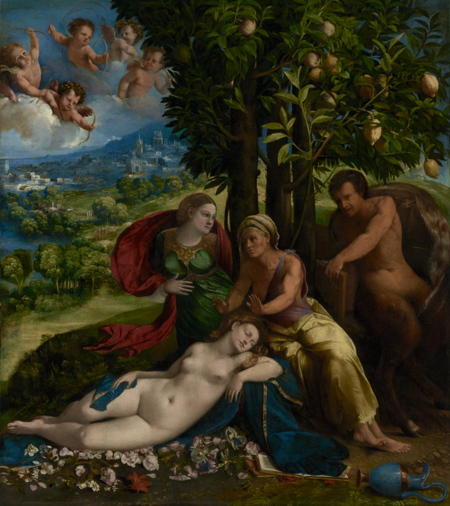 Dosso Dossi  , about 1490 - 1542):Mythological Scene, Poster Print Wall Art