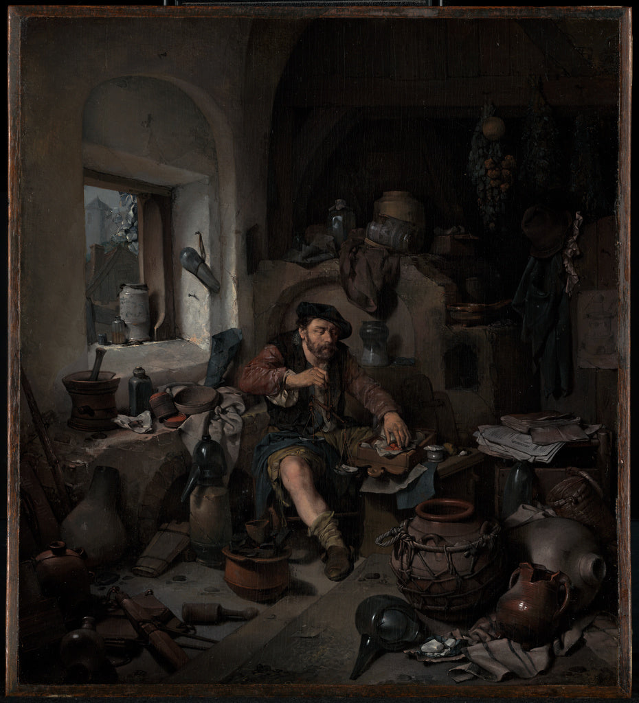 Cornelis Bega:The Alchemist, Poster Print Wall Art