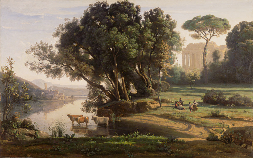 Jean-Baptiste-Camille Corot:Italian Landscape (Site d'Italie, Poster Print Wall Art