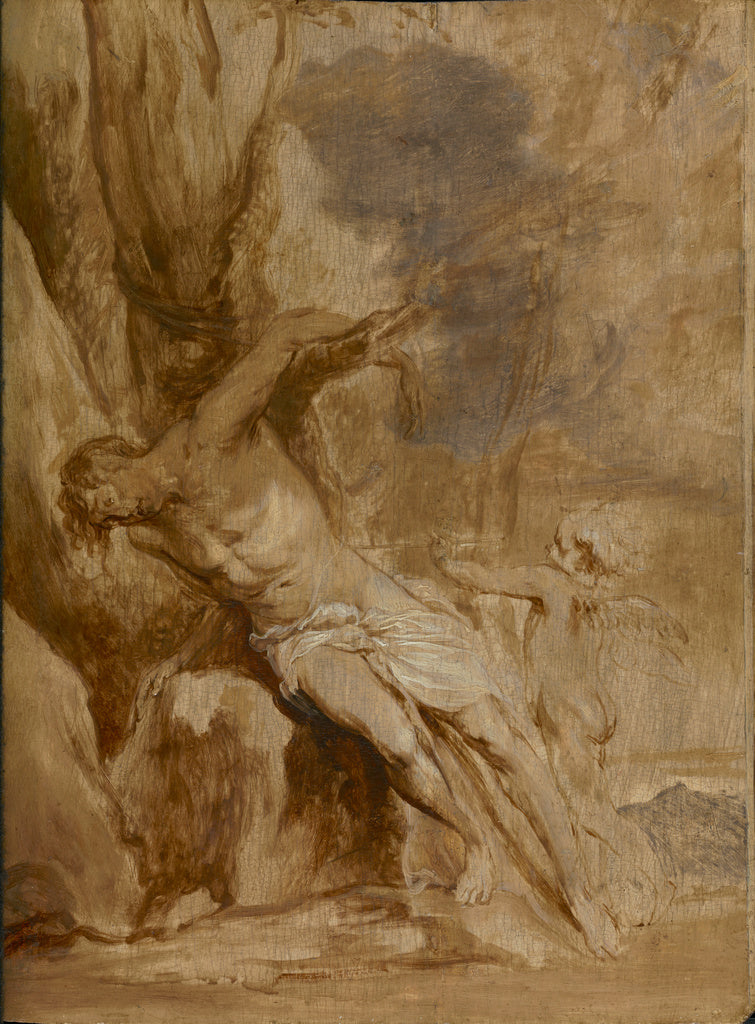 Anthony van Dyck:Saint Sebastian Tended by an Angel, Poster Print Wall Art