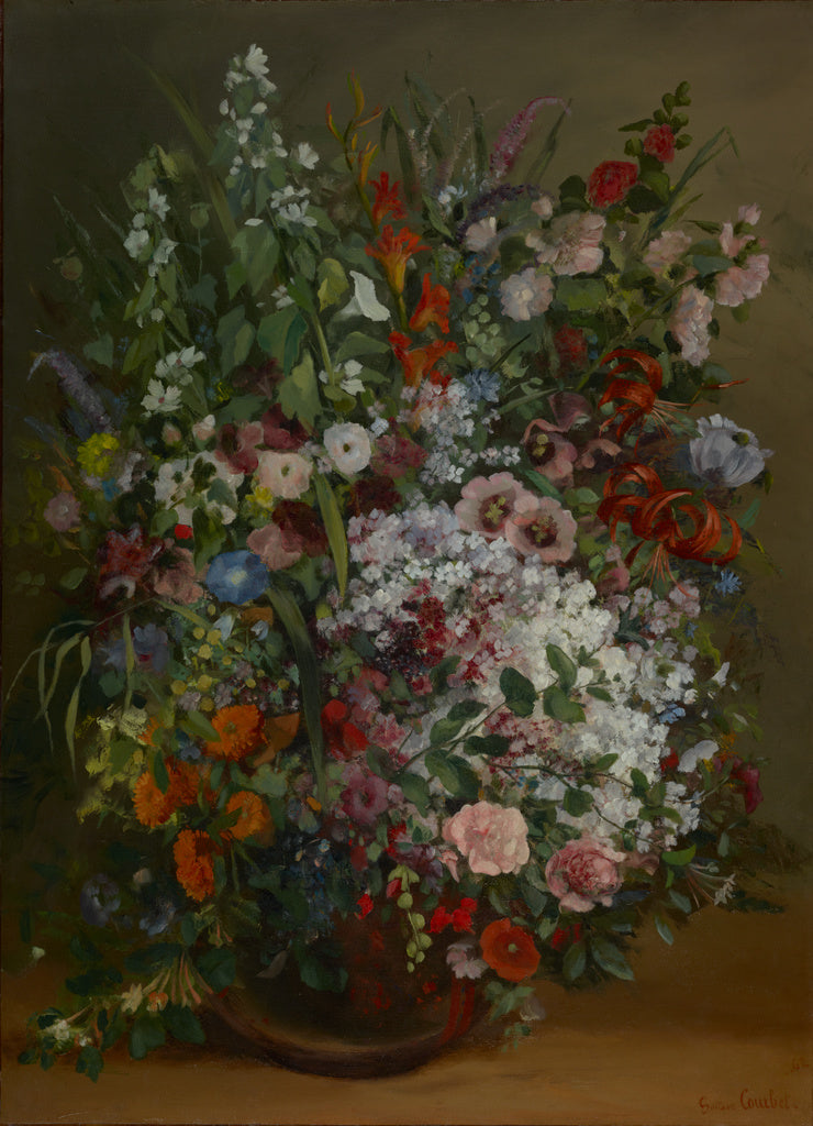 Gustave Courbet:Bouquet of Flowers in a Vase, Poster Print Wall Art