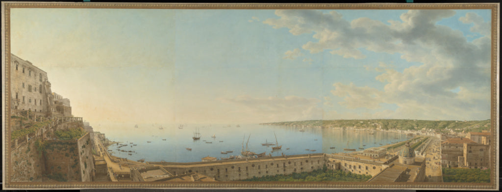 Giovanni Battista Lusieri:A View of the Bay of Naples, Looki,16x12"(A3)Poster