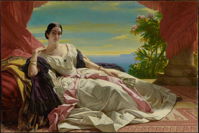 Franz Xaver Winterhalter:Portrait of Leonilla, Princess of S,16x12