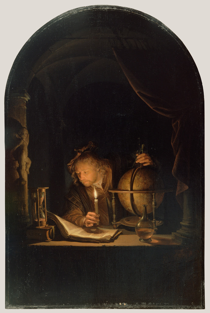 Gerrit Dou:Astronomer by Candlelight, Poster Print Wall Art