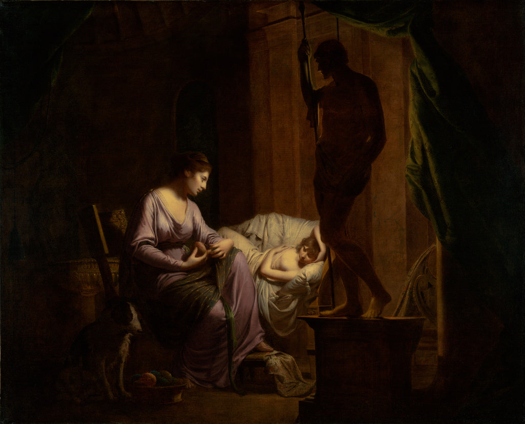 Joseph Wright of Derby:Penelope Unraveling Her Web,16x12"(A3)Poster