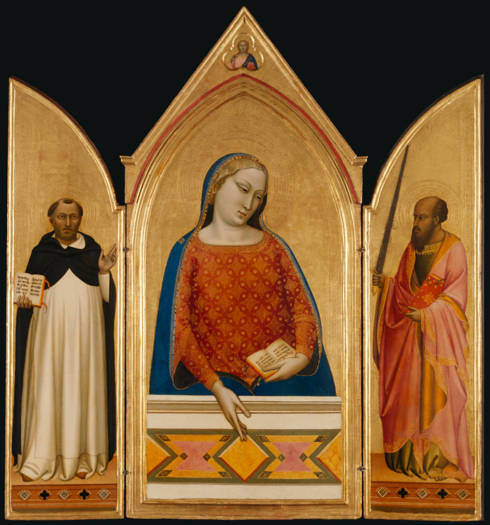 Bernardo Daddi:The Virgin Mary with Saints Thomas Aquinas an, Poster Print Wall Art