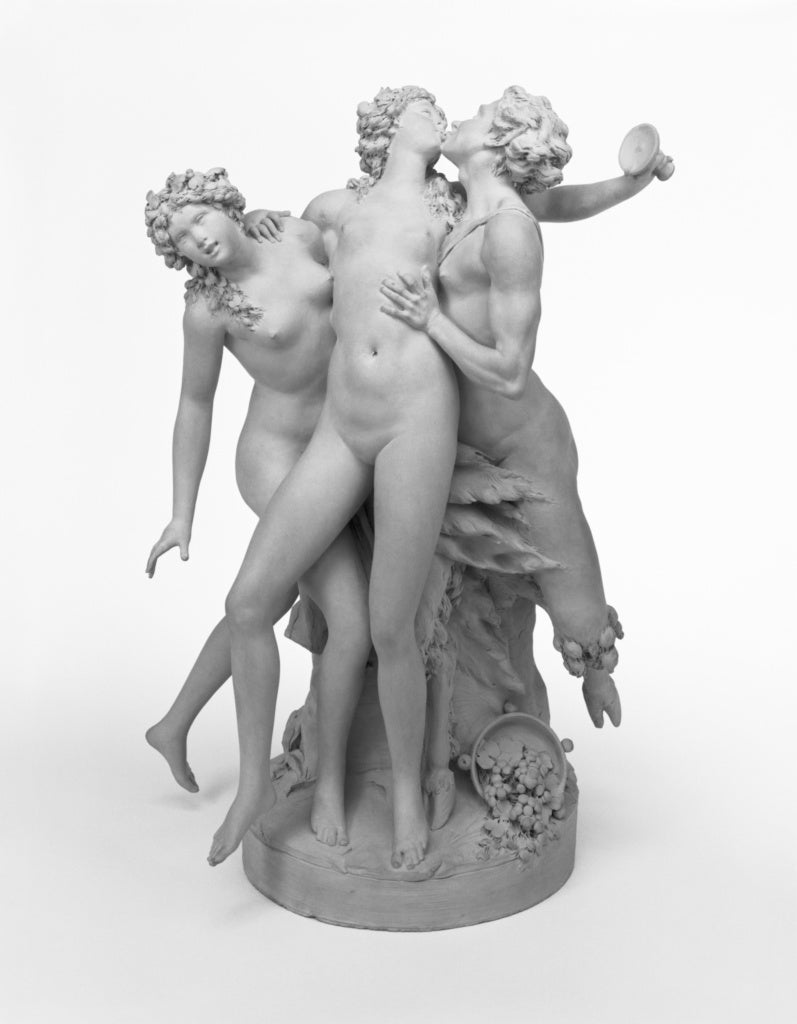 Clodion In the style of:Satyr with Two Bacchantes, Poster Print Wall Art