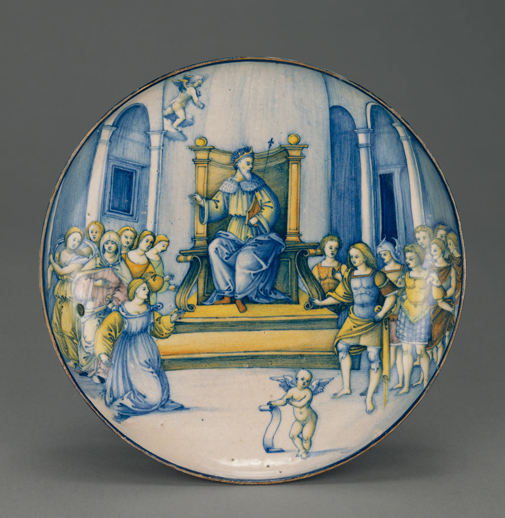 Unknown:Dish with Amata and Turnus, Poster Print Wall Art