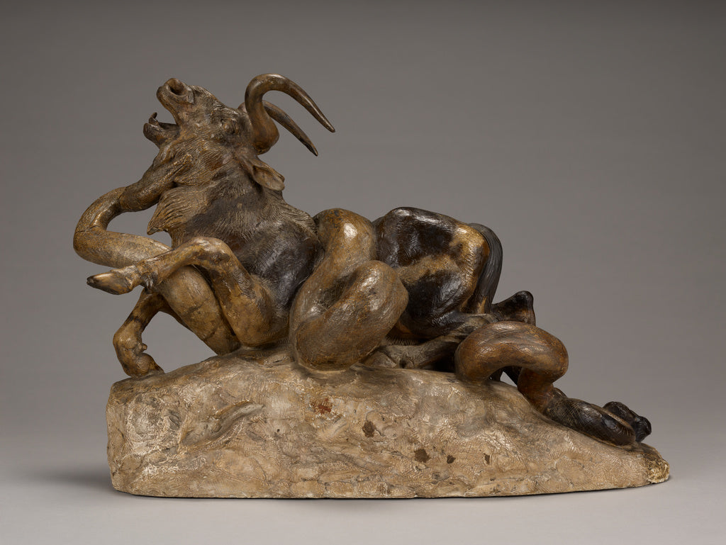 Antoine-Louis Barye:Python Killing a Gnu, Poster Print Wall Art