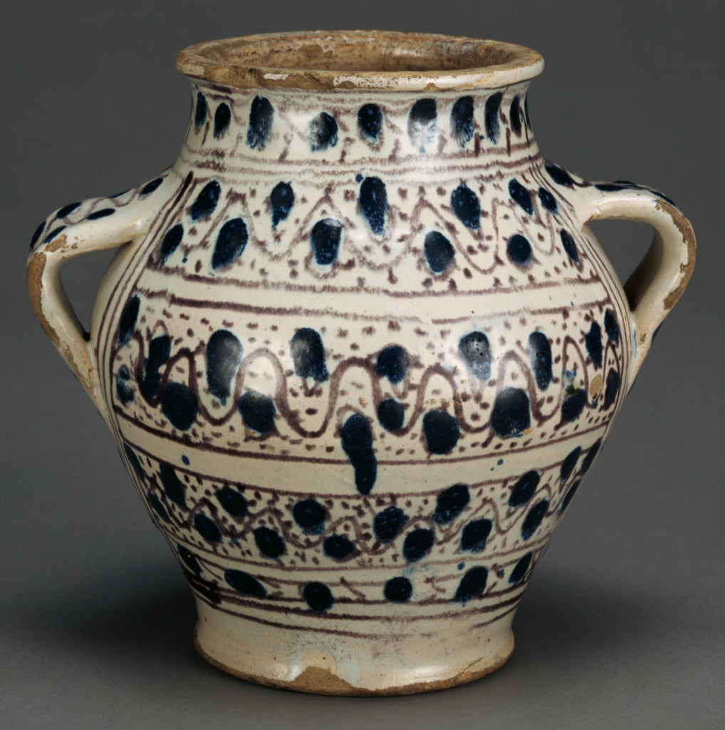 Unknown:Relief-Blue Jar with Dots, Poster Print Wall Art