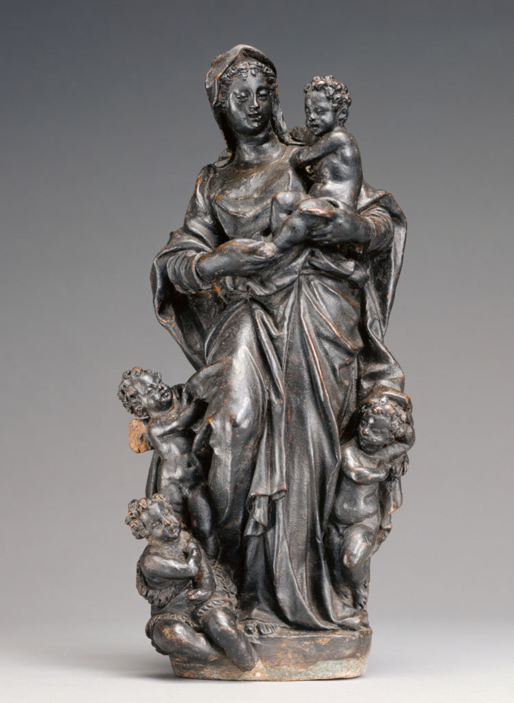 Girolamo Campagna:Madonna and Child with Angels and the Infa, Poster Print Wall Art