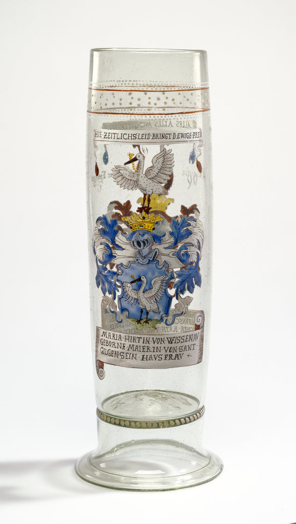 Unknown:Beaker with the Arms of Hirt and Maier (Stangenglas), Poster Print Wall Art