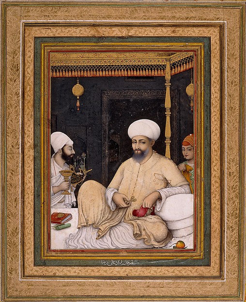 'Ali Riza:Sultan Ibrahim 'Adil Shah II Venerates a Sufi Sain-16x12"(A3) Poster