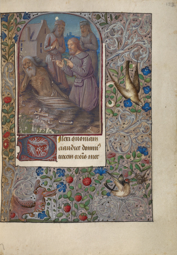Jean Bourdichon:Job on the Dung Heap, Poster Print Wall Art