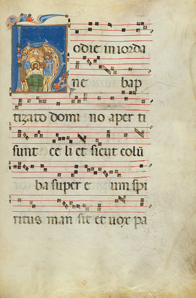 Unknown:Initial H: The Baptism of Christ, Poster Print Wall Art