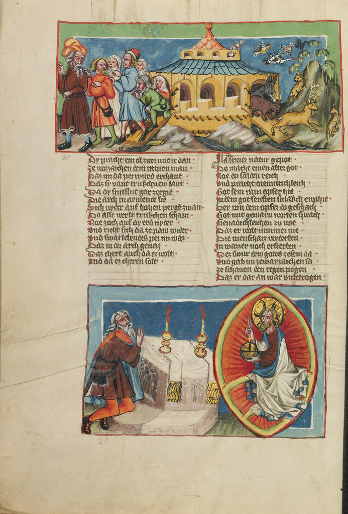 Rudolf von EmsUnknown:Disembarking from the Ark; The Sacrifi, Poster Print Wall Art