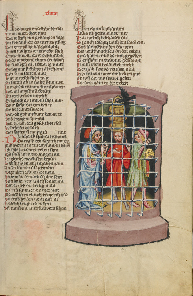 Unknown:Joseph in Prison with a Butler and a Baker, Poster Print Wall Art