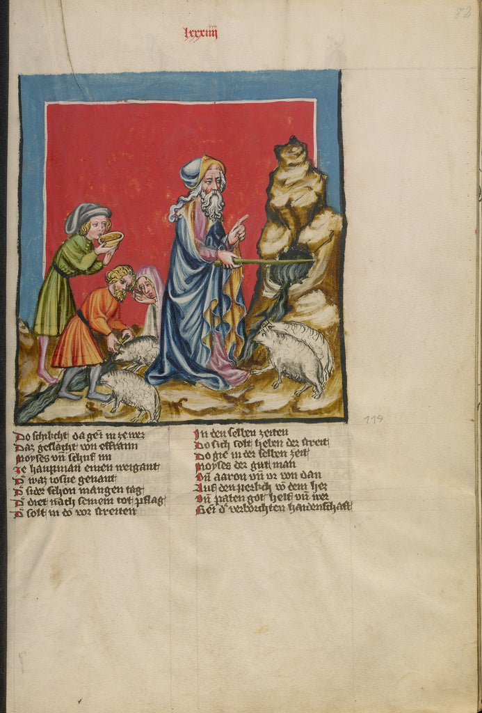 Rudolf von EmsUnknown:Moses Striking Water from the Rock, Poster Print Wall Art