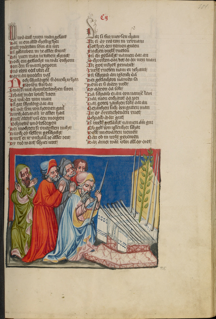 Rudolf von EmsUnknown:Aaron's Flourishing Staff, Poster Print Wall Art