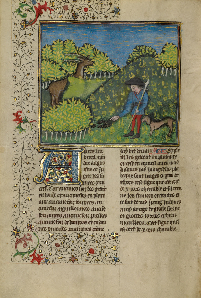 Unknown:A Hunter and a Dog Examining a Deer's Spoor,16x12"(A3)Poster