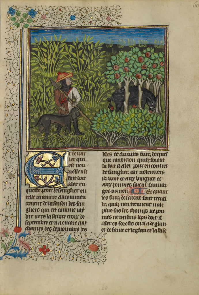 Unknown:A Hunter and a Dog Tracking a Wild Boar,16x12