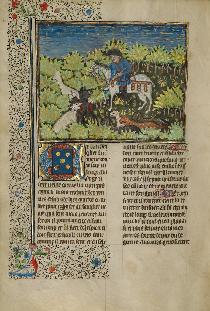 Unknown:A Hunter and Dogs Killing a Wild Boar,16x12"(A3)Poster