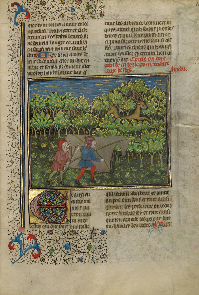 Unknown:Archers behind a Mock Cow Approaching Deer, Poster Print Wall Art