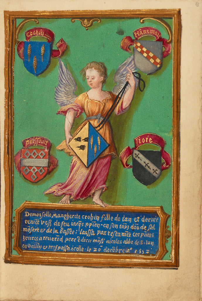 Unknown:Arms of Marguerite Crohin,16x12