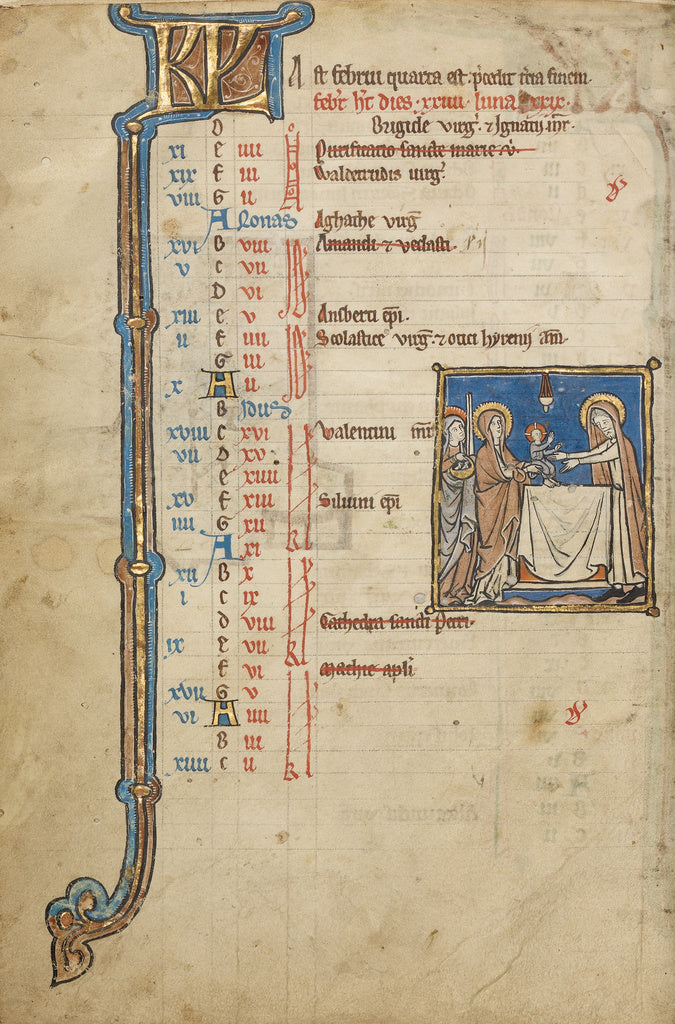 Unknown:February Calendar Page; Presentation in the Temple, Poster Print Wall Art