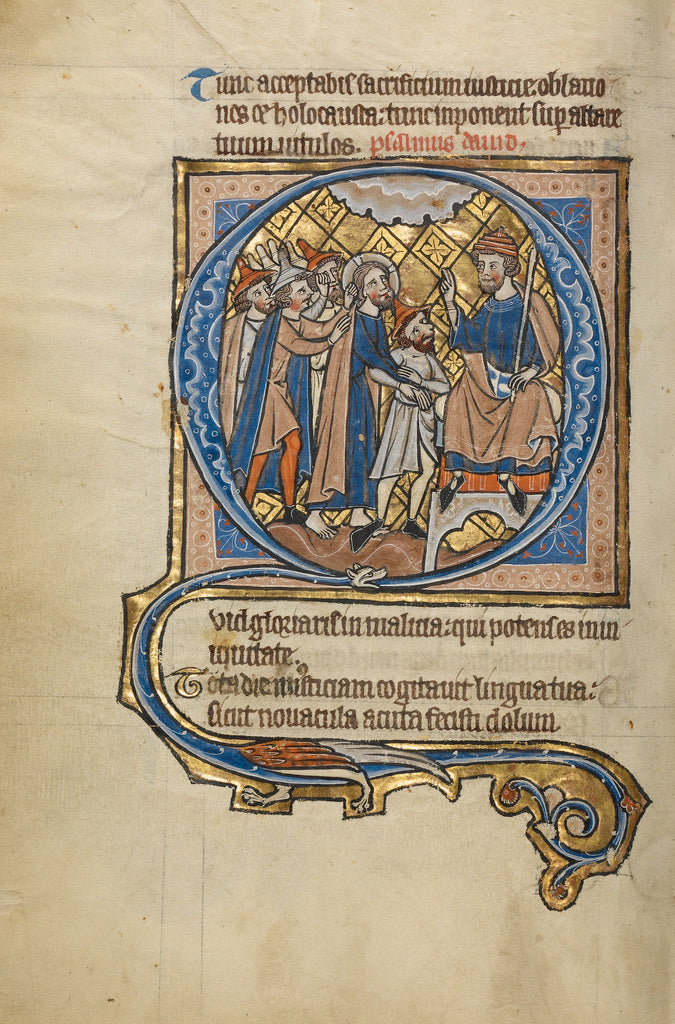 Unknown:Initial Q: Christ before Pilate, Poster Print Wall Art