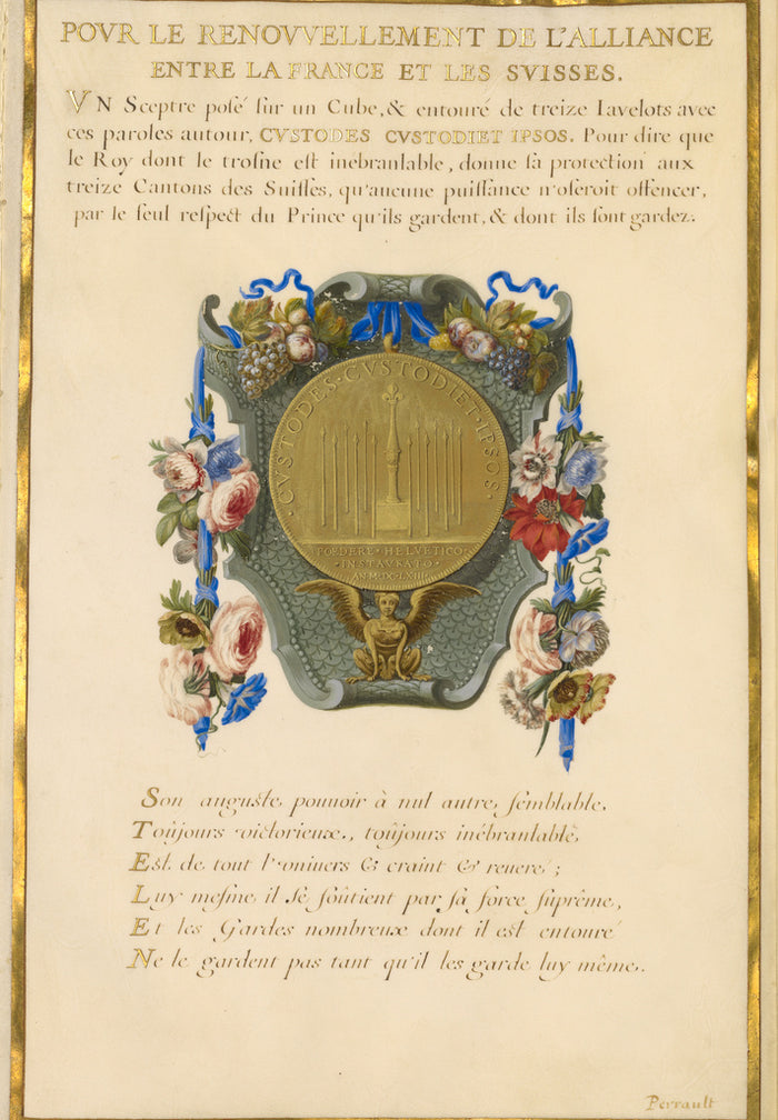 Jacques Bailly:Emblem for Louis XIV (fol. 16),16x12