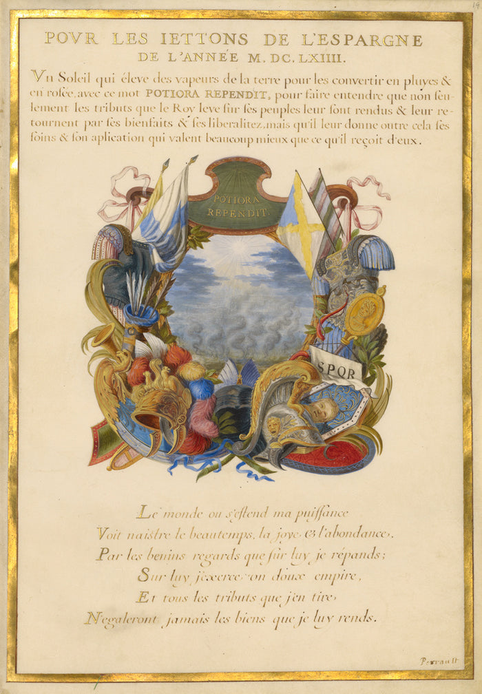 Jacques Bailly:Emblem for Louis XIV (fol. 19),16x12