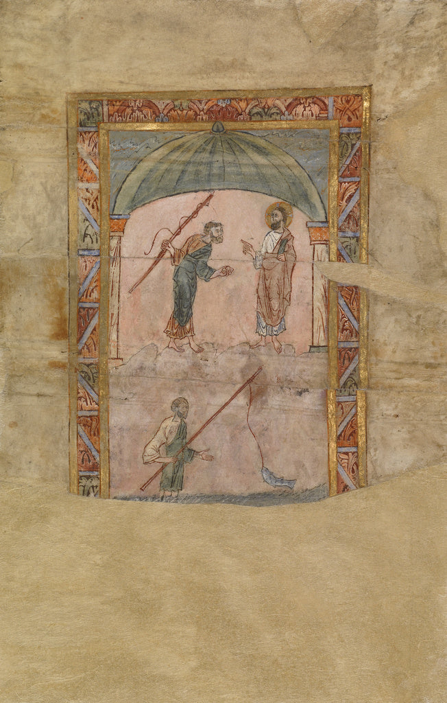 Unknown:Leaf from a Gospel Book, Poster Print Wall Art
