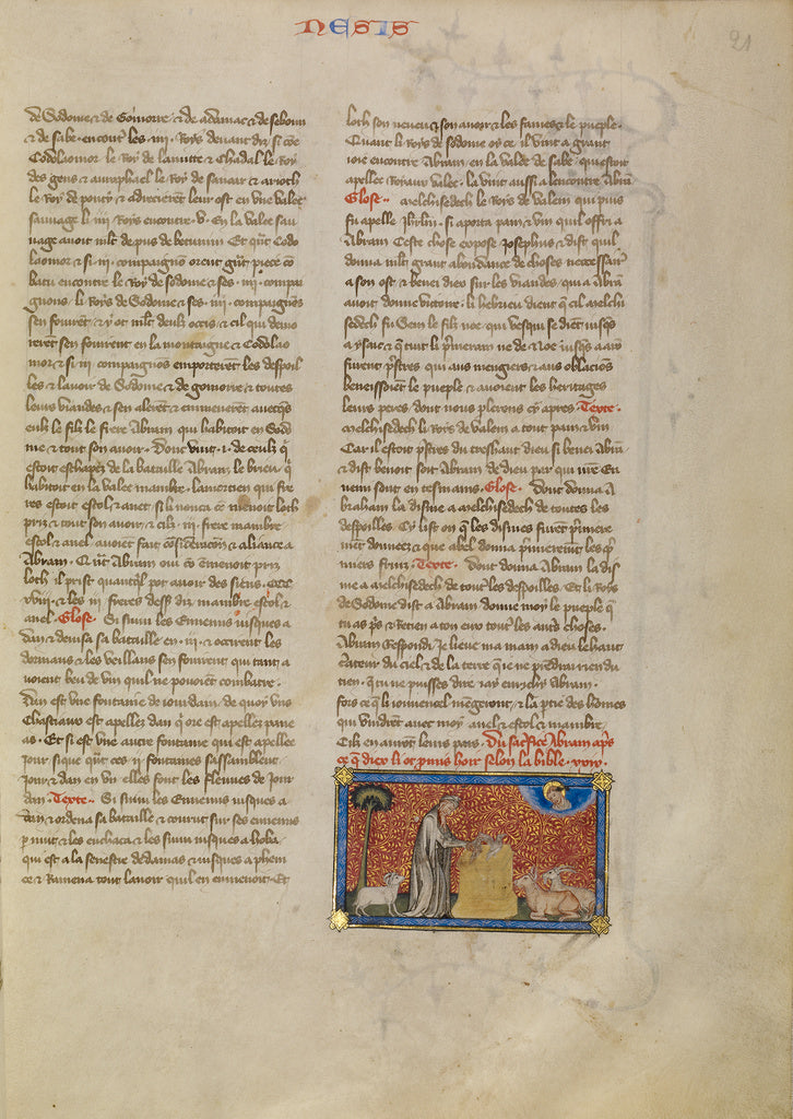 Master of Jean de Mandeville:Abraham at the Altar, Poster Print Wall Art