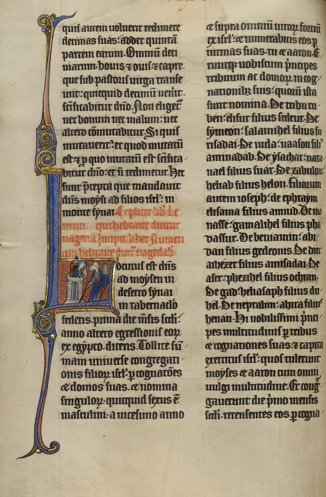 Unknown:Initial L: God Speaking to Moses from a Tower, Poster Print Wall Art