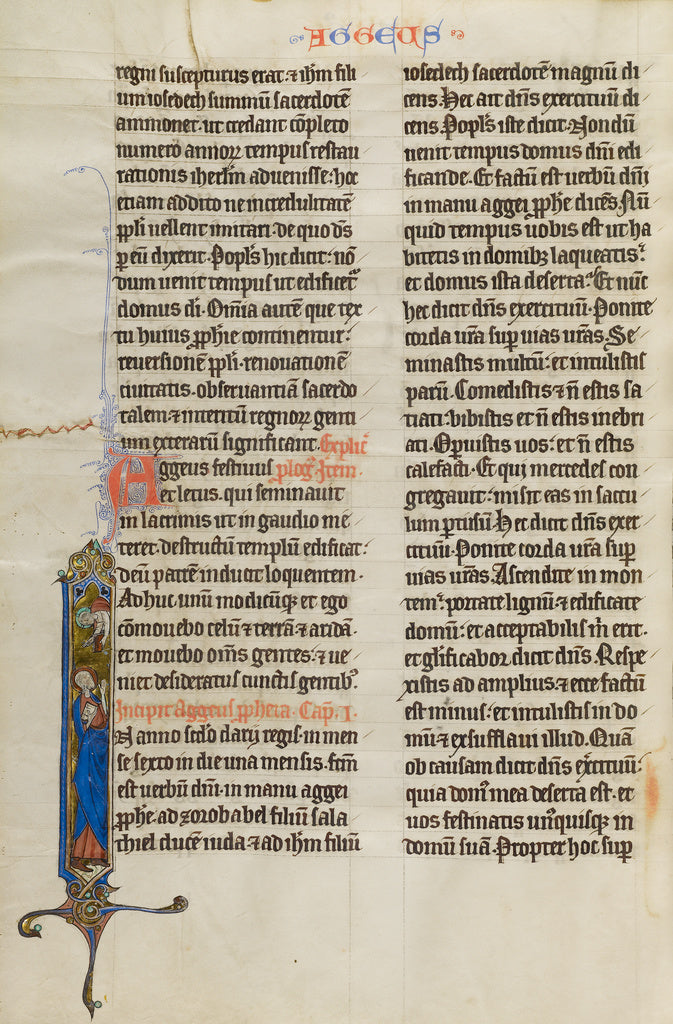 Unknown:Initial I: God Speaking to Haggai, Poster Print Wall Art