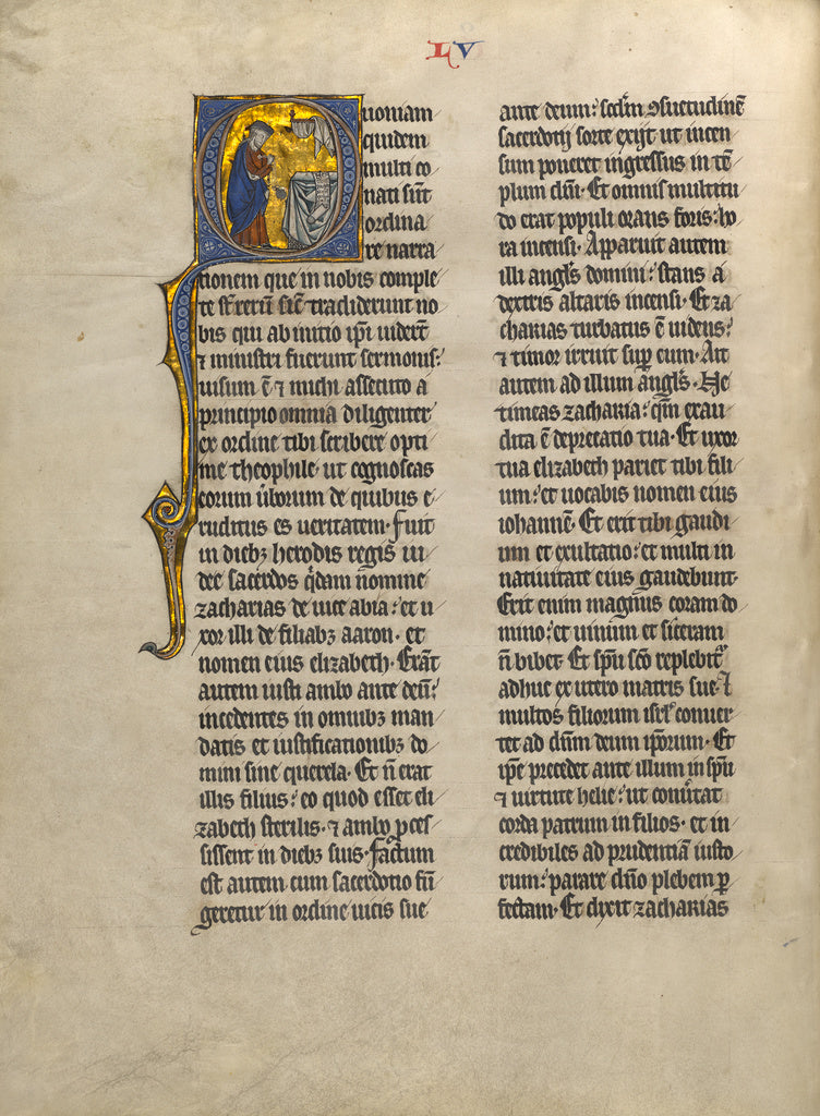 Unknown:Initial Q: Zechariah in the Temple, Poster Print Wall Art