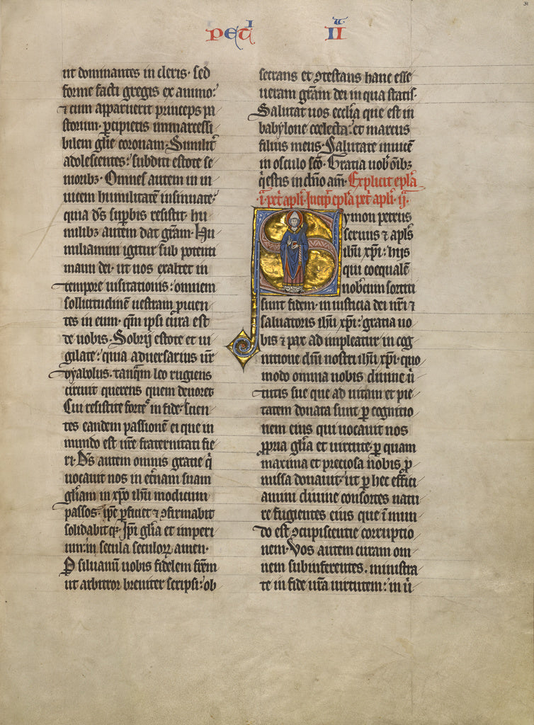 Unknown:Initial S: Saint Peter with a Key, Poster Print Wall Art