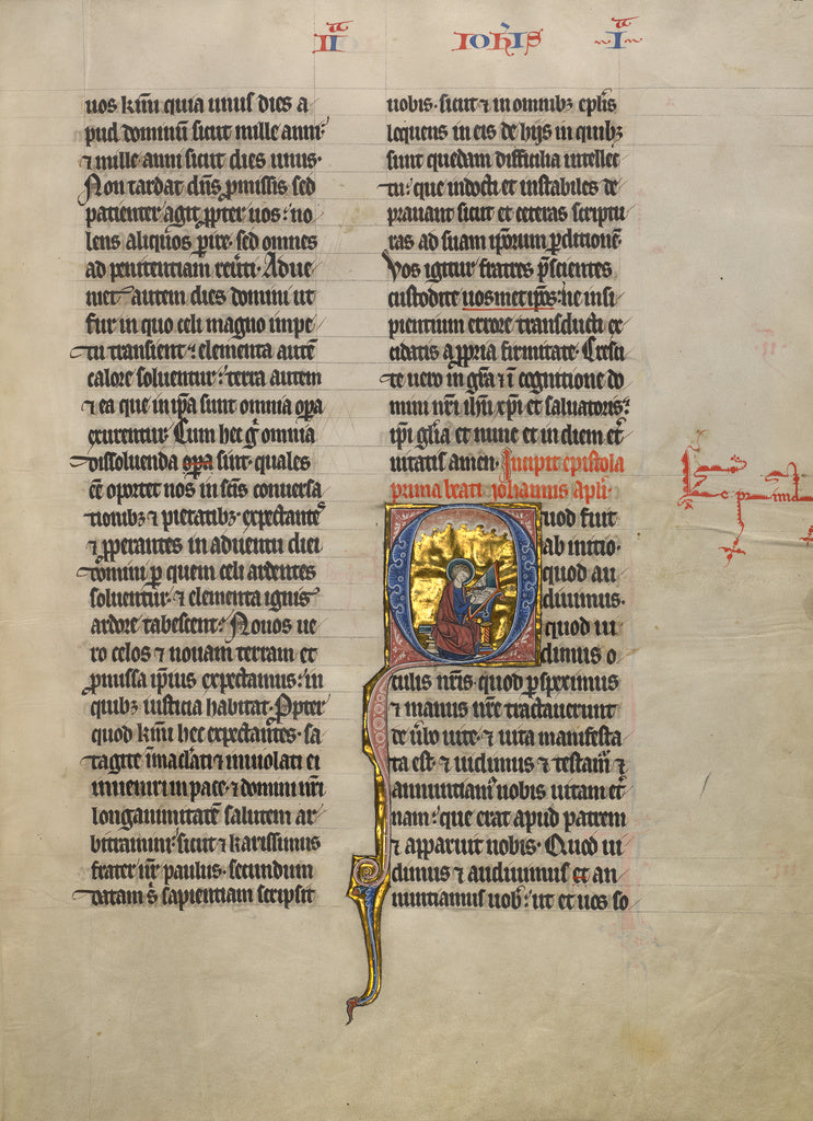 Unknown:Initial Q: Saint John the Evangelist, Poster Print Wall Art